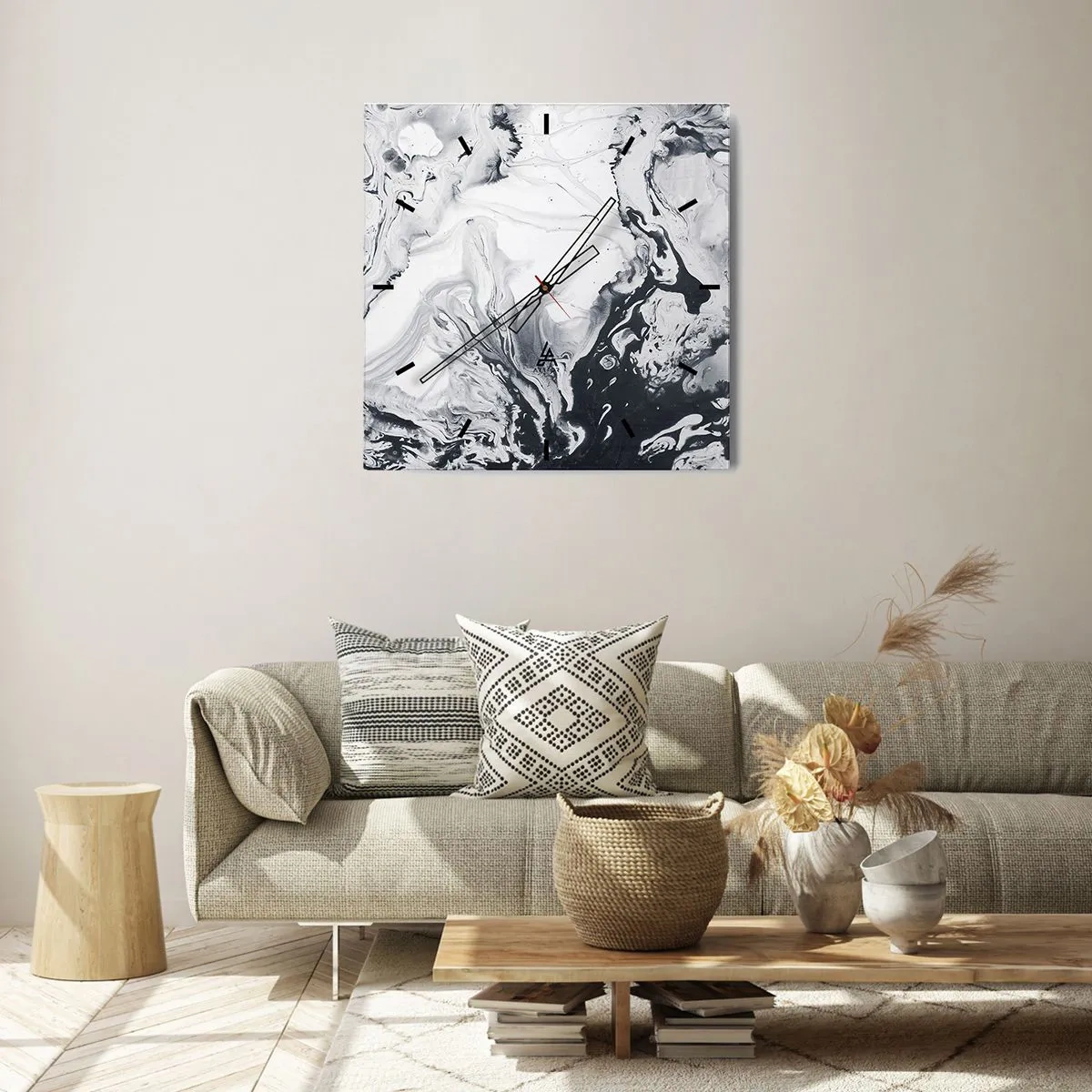 Ceas de perete - Ceas pe sticlă - Interiorul Pământului - 30x30 cm