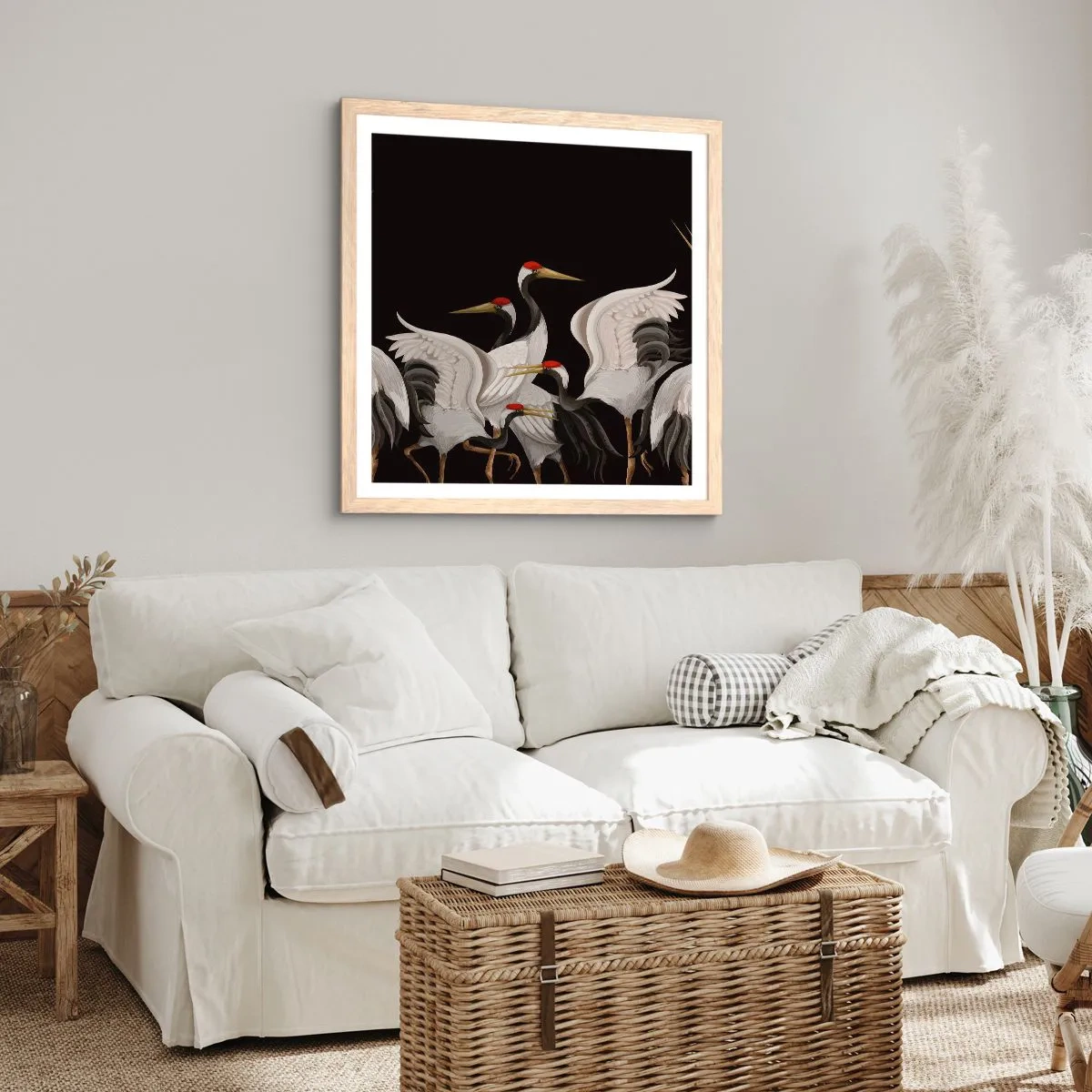 Poster în ramă de stejar deschis - Problemele importante ale păsărilor - 40x40 cm