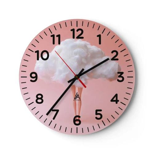 Ceas de perete - Ceas pe sticlă - Dulce promisiune - 30x30 cm