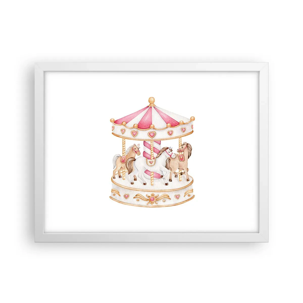 Poster în ramă albă - Lumea dulce a copilăriei - 40x30 cm