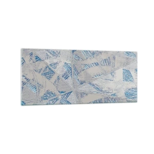 Tablou pe sticlă - Într-un labirint de gri-albastru - 120x50 cm