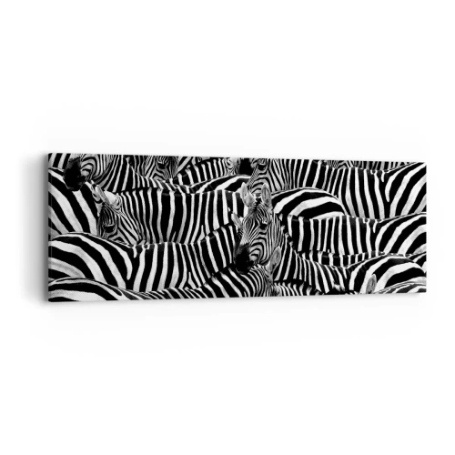 Tablou pe pânză - Portret de grup cu dungi - 90x30 cm