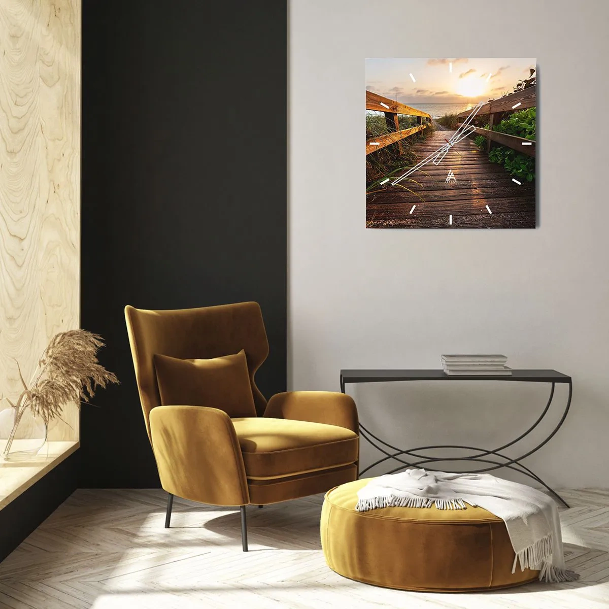 Ceas de perete - Ceas pe sticlă - Și direct la țărm - 40x40 cm