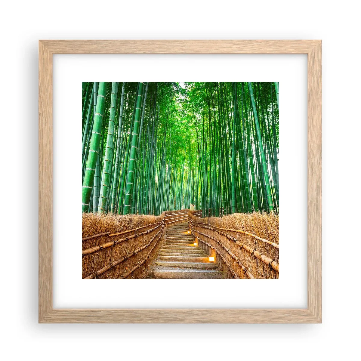 Poster în ramă de stejar deschis - Esența naturii asiatice - 30x30 cm