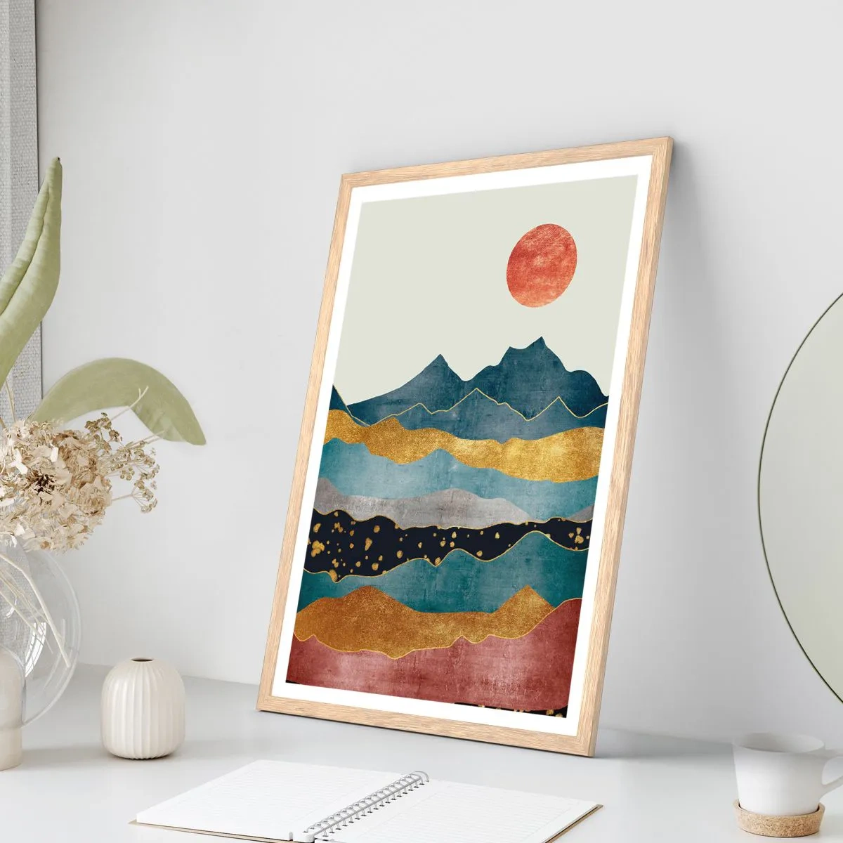 Poster în ramă de stejar deschis - Secțiunea transversală a lumii - 40x50 cm