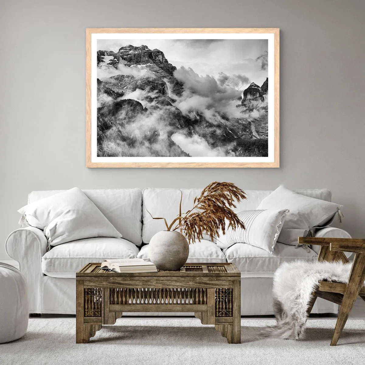 Poster în ramă de stejar deschis - Frumoase și crude - 50x40 cm