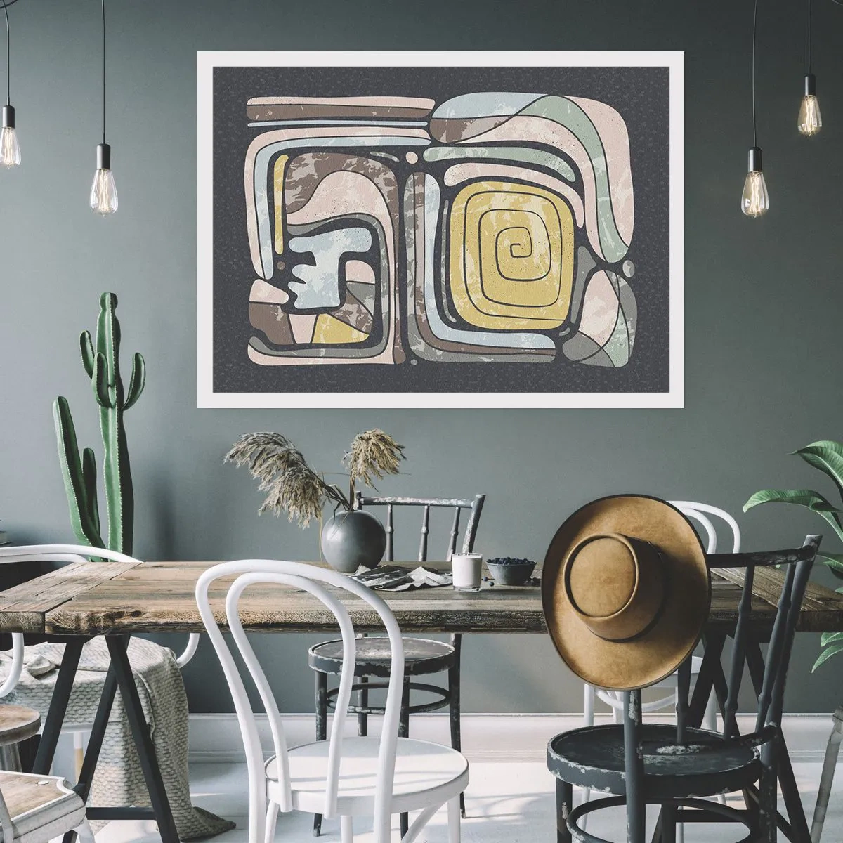 Poster - Abstracție în spirit precolumbian - 100x70 cm