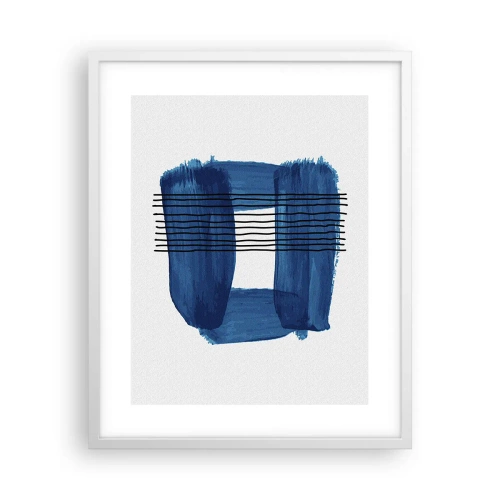 Poster în ramă albă - Compoziție albastru-negru - 40x50 cm