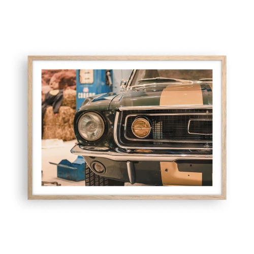 Poster în ramă de stejar deschis - Întâlnire cu o legendă - 70x50 cm