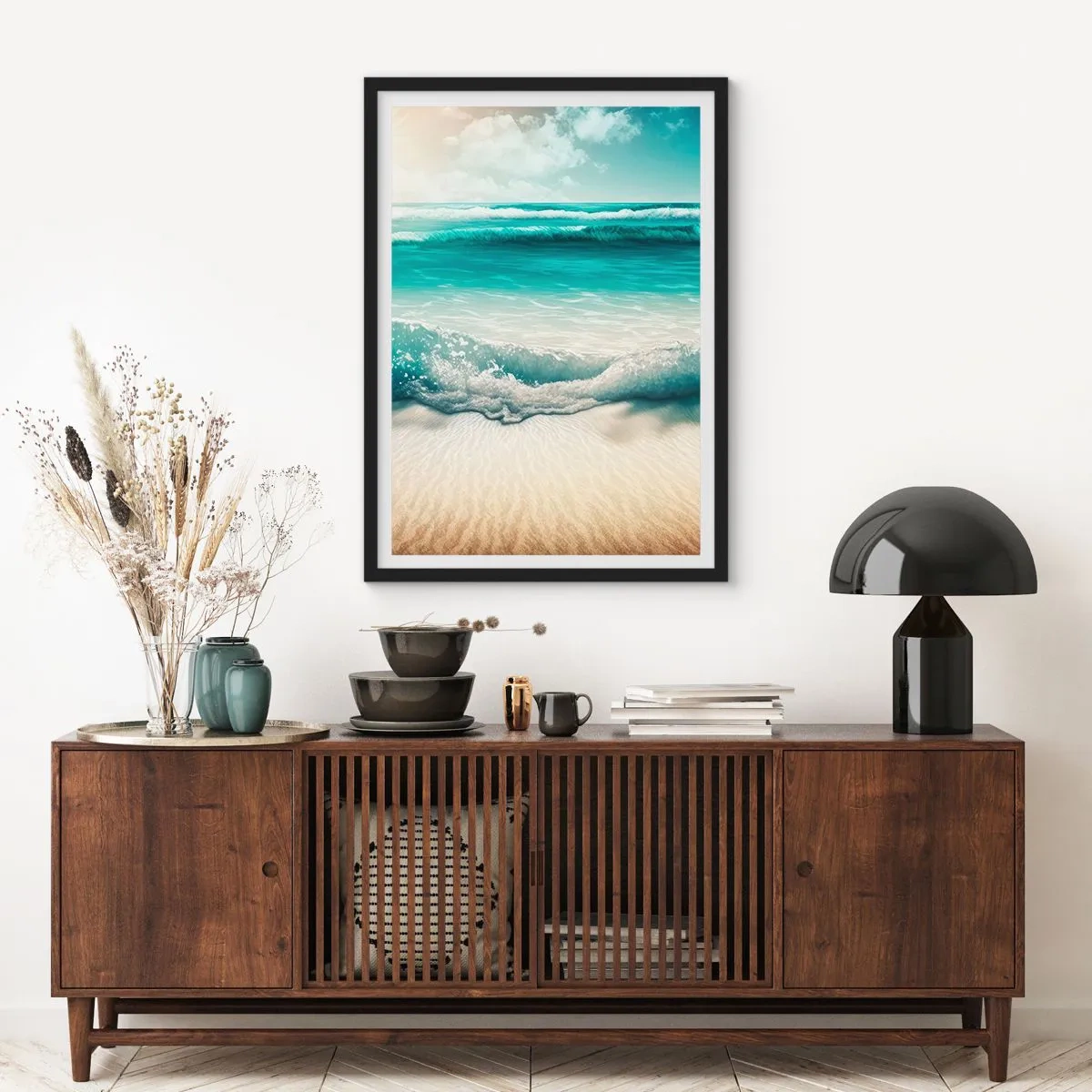 Poster în ramă neagră - Calmul oceanului - 61x91 cm