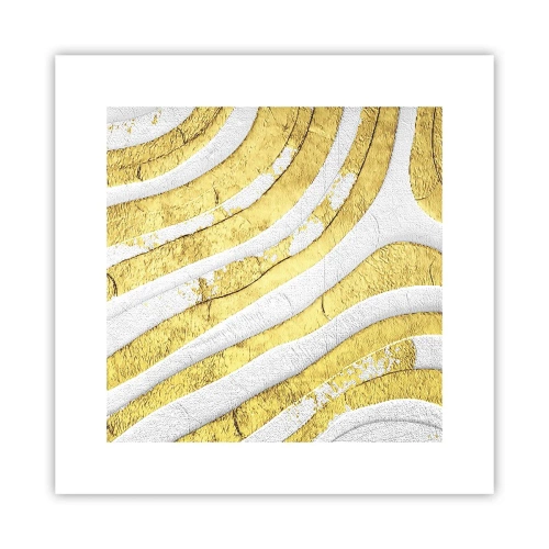 Poster - Compoziția în alb și auriu - 30x30 cm