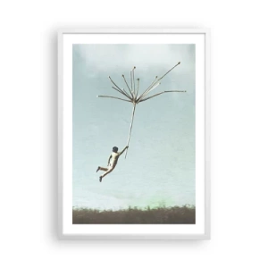 Poster în ramă albă - Zmeuri, suflante, vânt - 50x70 cm