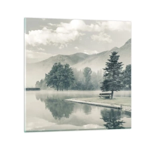 Tablou pe sticlă - Lacul încă doarme - 30x30 cm