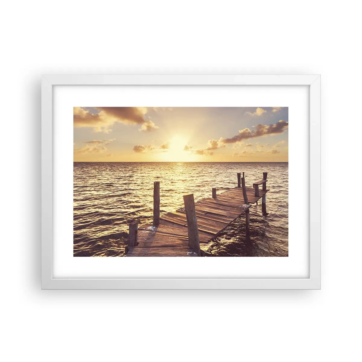 Poster în ramă albă - Tărâmul de aur al blândeții - 40x30 cm
