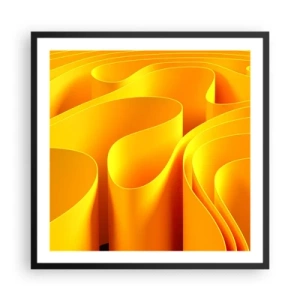 Poster în ramă neagră - Ca niște valuri de soare - 60x60 cm