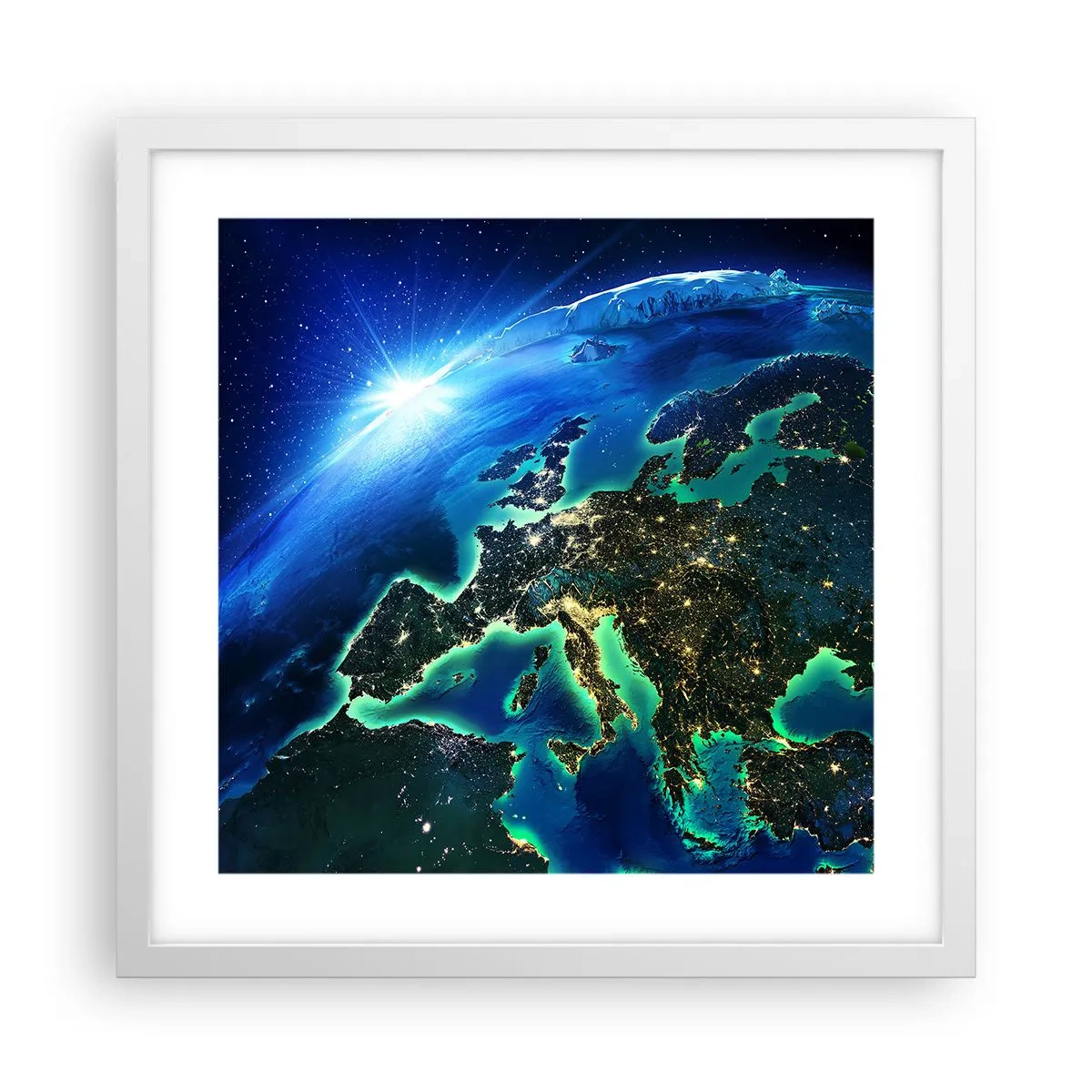 Poster în ramă albă - O Europă scânteietoare - 40x40 cm