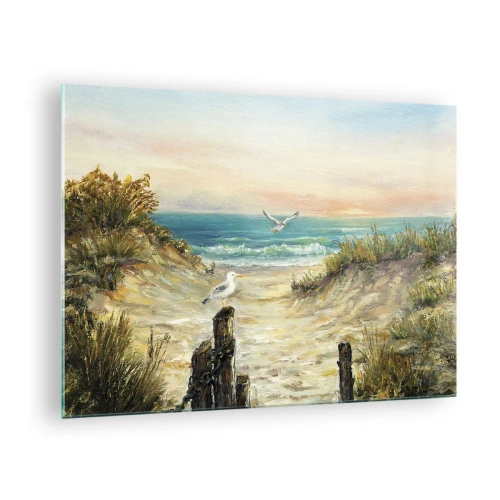 Tablou pe sticlă - Refugiu fără vânt - 70x50cm - Retragere fără vânt - Decorațiune modernă pentru perete pentru living și dormitor ARTTOR