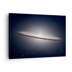 Tablou pe pânză Canvas - O galaxie spirală pe fundalul spațiului înstelat - 70x50cm - Cu mult timp în urmă, într-o galaxie foarte, foarte îndepărtată... - Decorațiune modernă pentru perete pentru living și dormitor ARTTOR