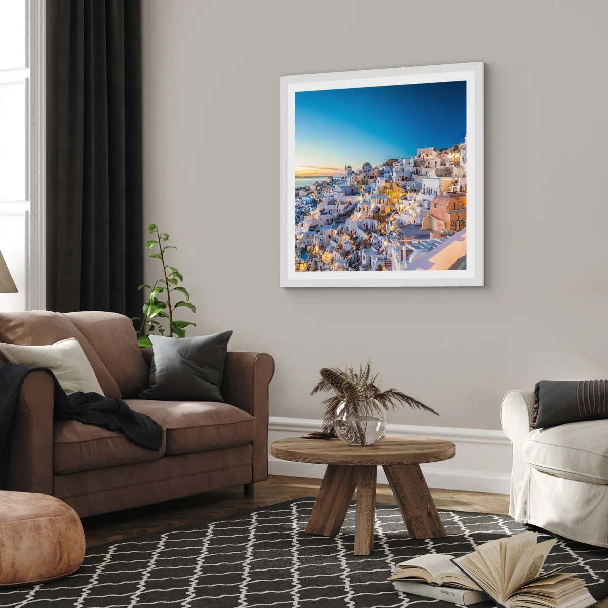 Poster în ramă albă - Esența grecității - 50x50 cm