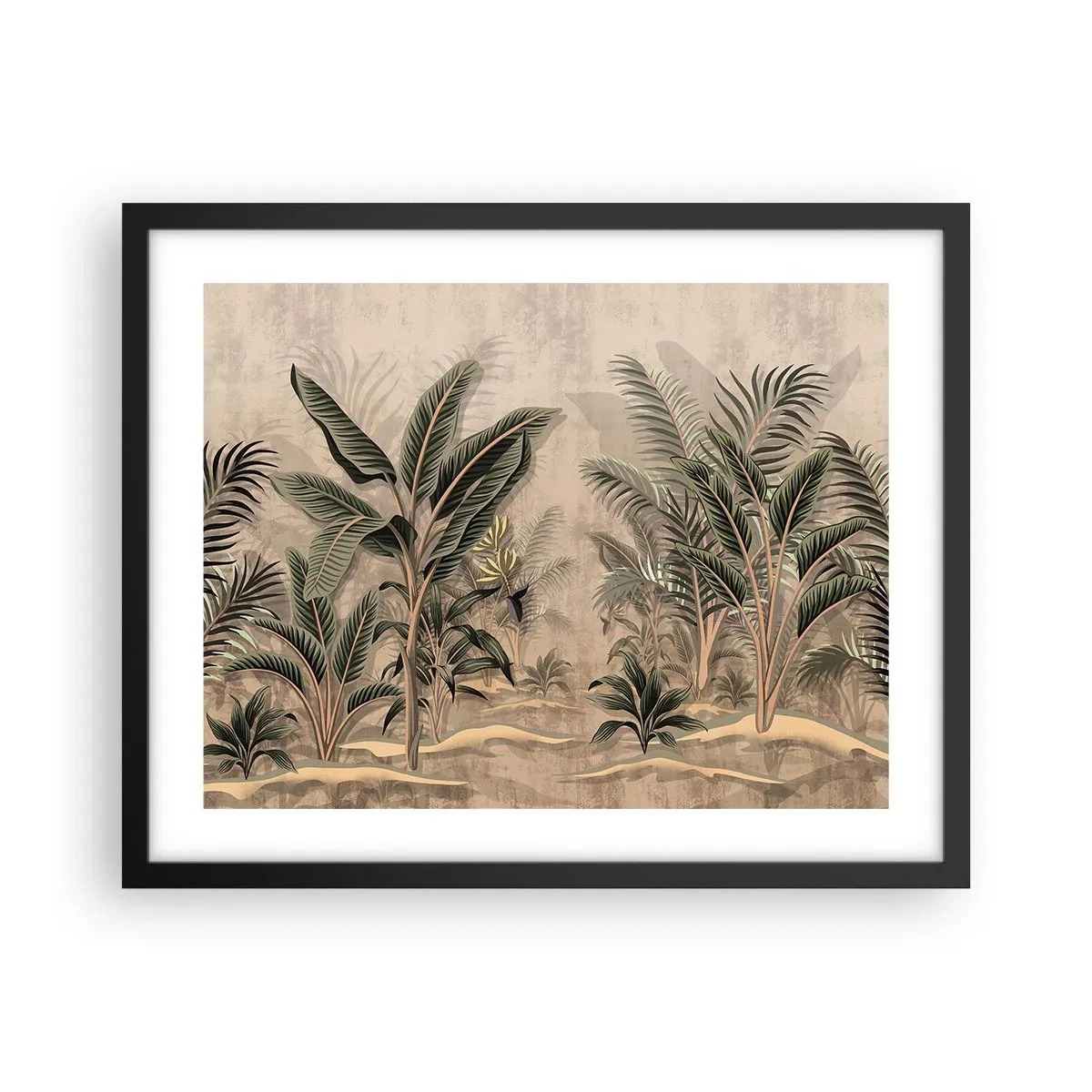 Poster în ramă neagră - Gravură în stil colonial - 50x40 cm
