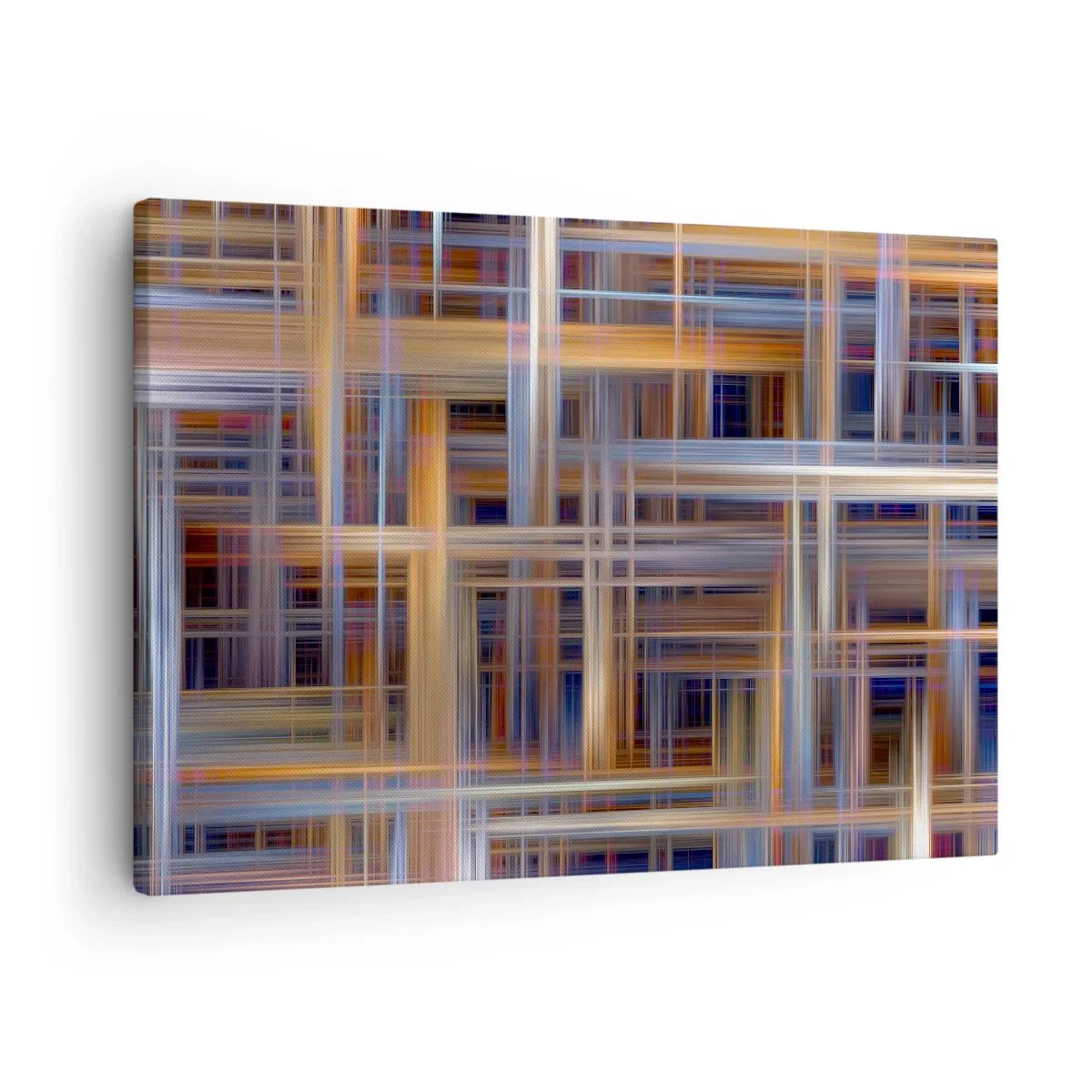 Tablou pe pânză Canvas - Modele geometrice abstracte în culori pastelate - 70x50cm - Țesut din lumină - Decorațiune modernă pentru perete pentru living și dormitor ARTTOR