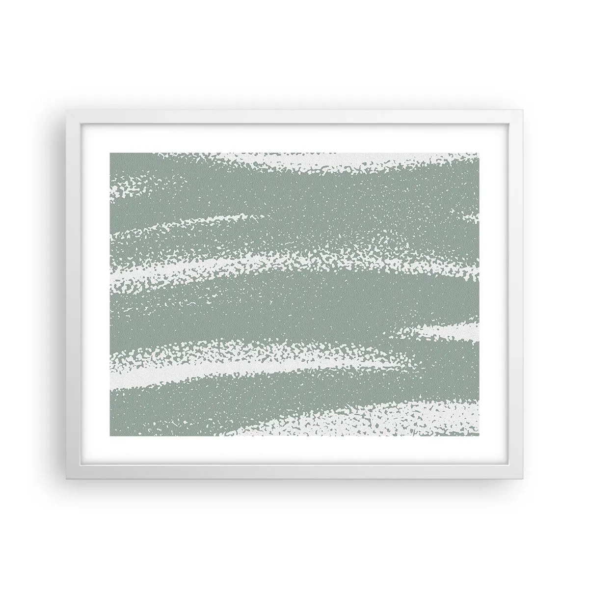 Poster în ramă albă - Abstracție în stil de iarnă - 50x40 cm