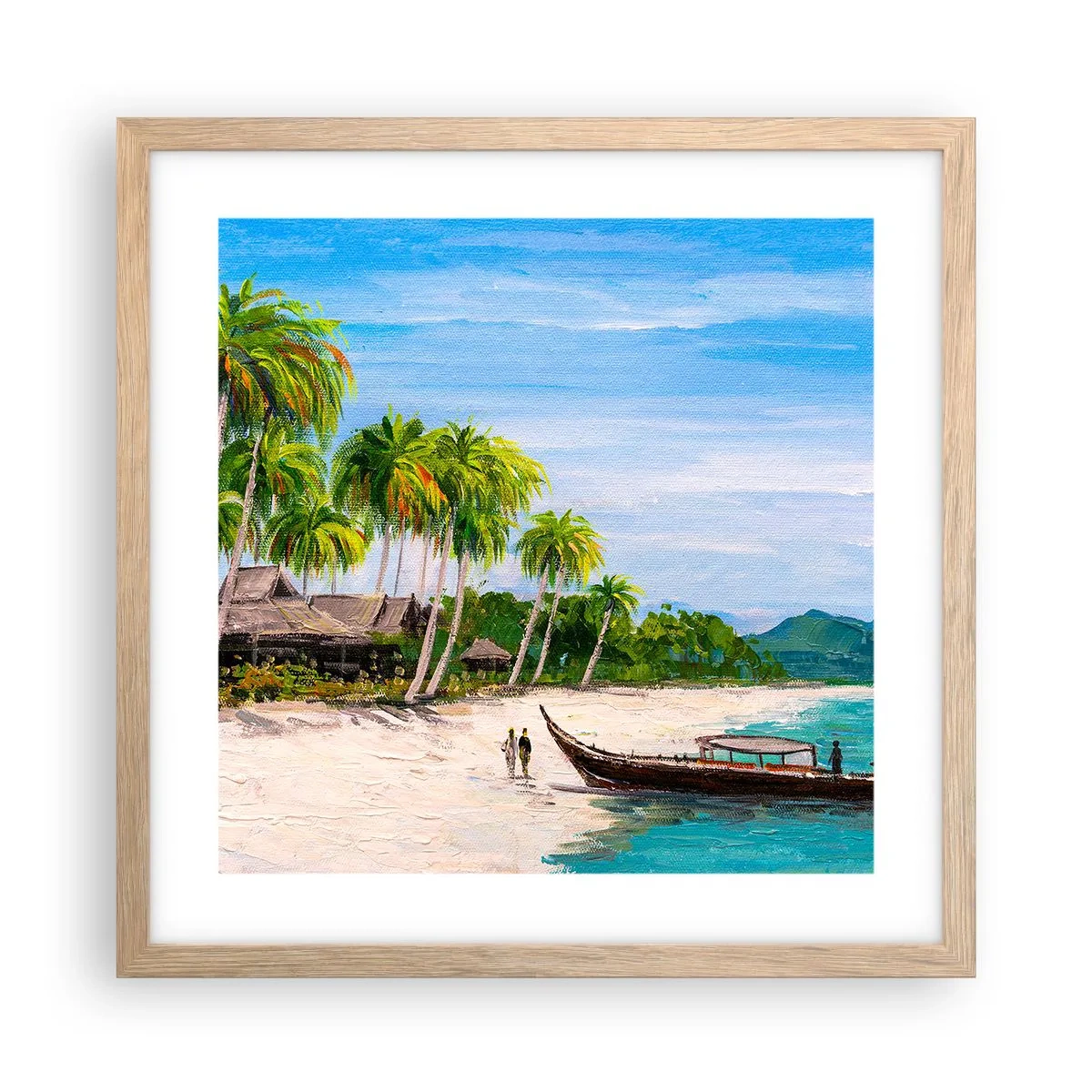 Poster în ramă de stejar deschis - Un vis exotic - 40x40 cm