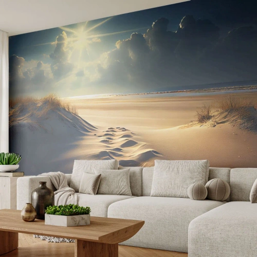 Tapet Premium Sand - Peisaj liniștitor - Dunele, plajă, Ocean - 200x140 cm