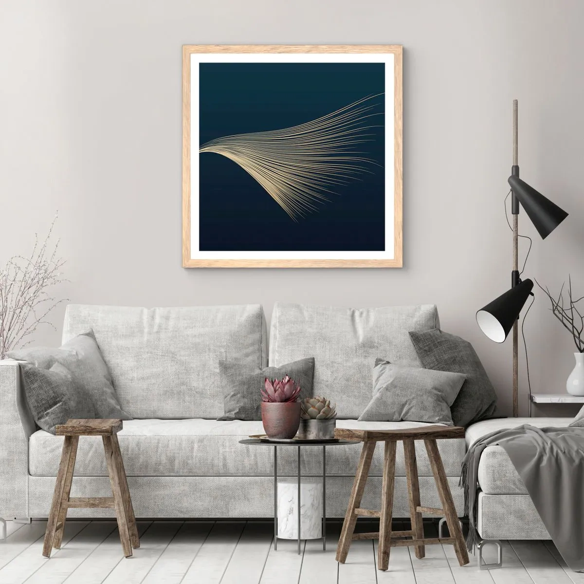 Poster în ramă de stejar deschis - Ca părul unui înger - 30x30 cm