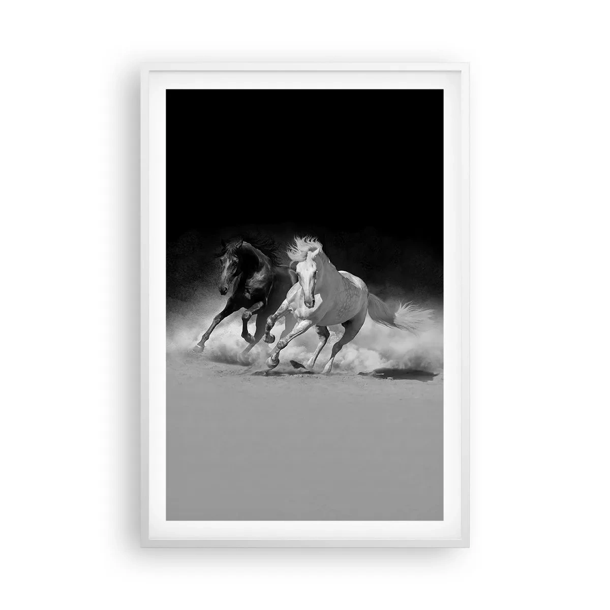 Poster în ramă albă - Galopul libertății - 61x91 cm