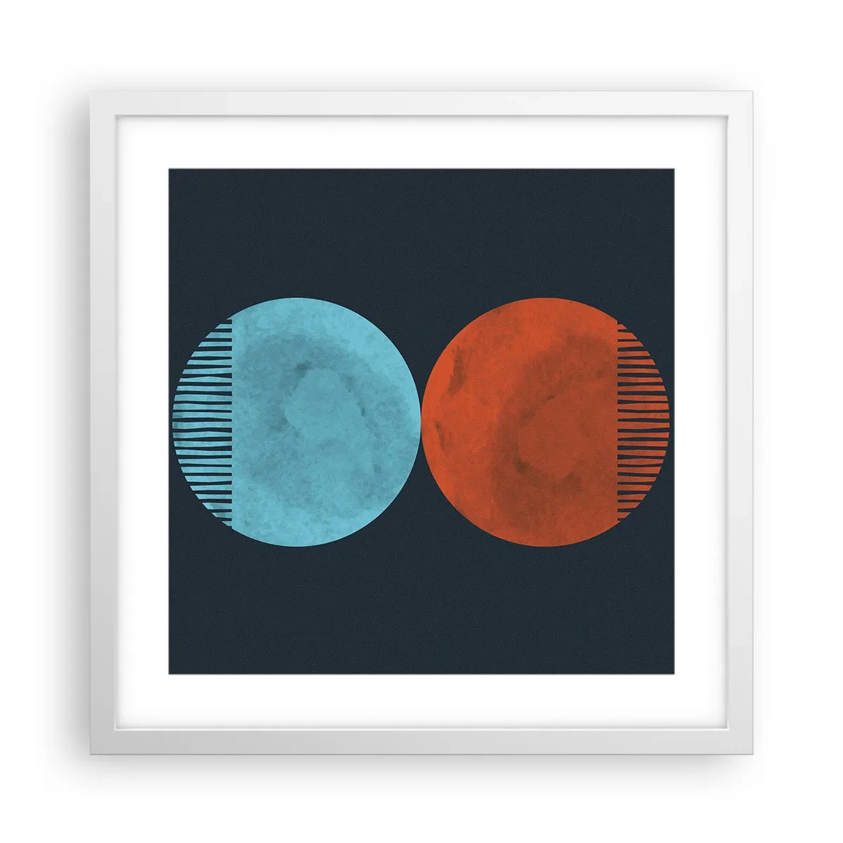 Poster în ramă albă - Doar geometrie? - 40x40 cm