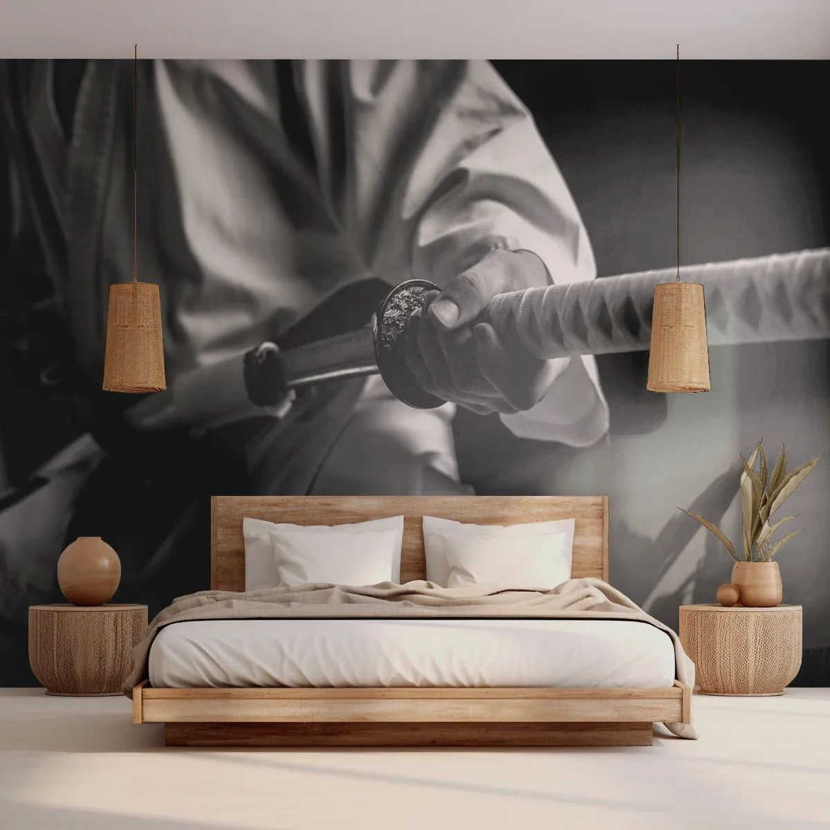 Tapet Premium Sand - Sufletul unui războinic - sabie de samurai, Japonia, Arte martiale - 400x280 cm