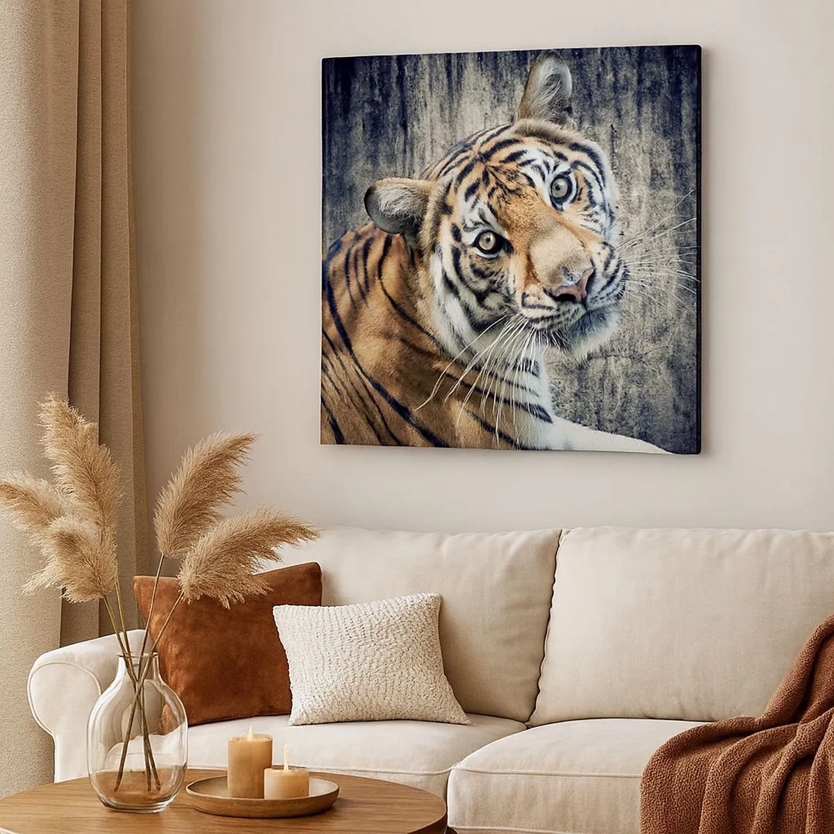 Tablou pe pânză - Portret în fluxuri de lumină - 30x30 cm