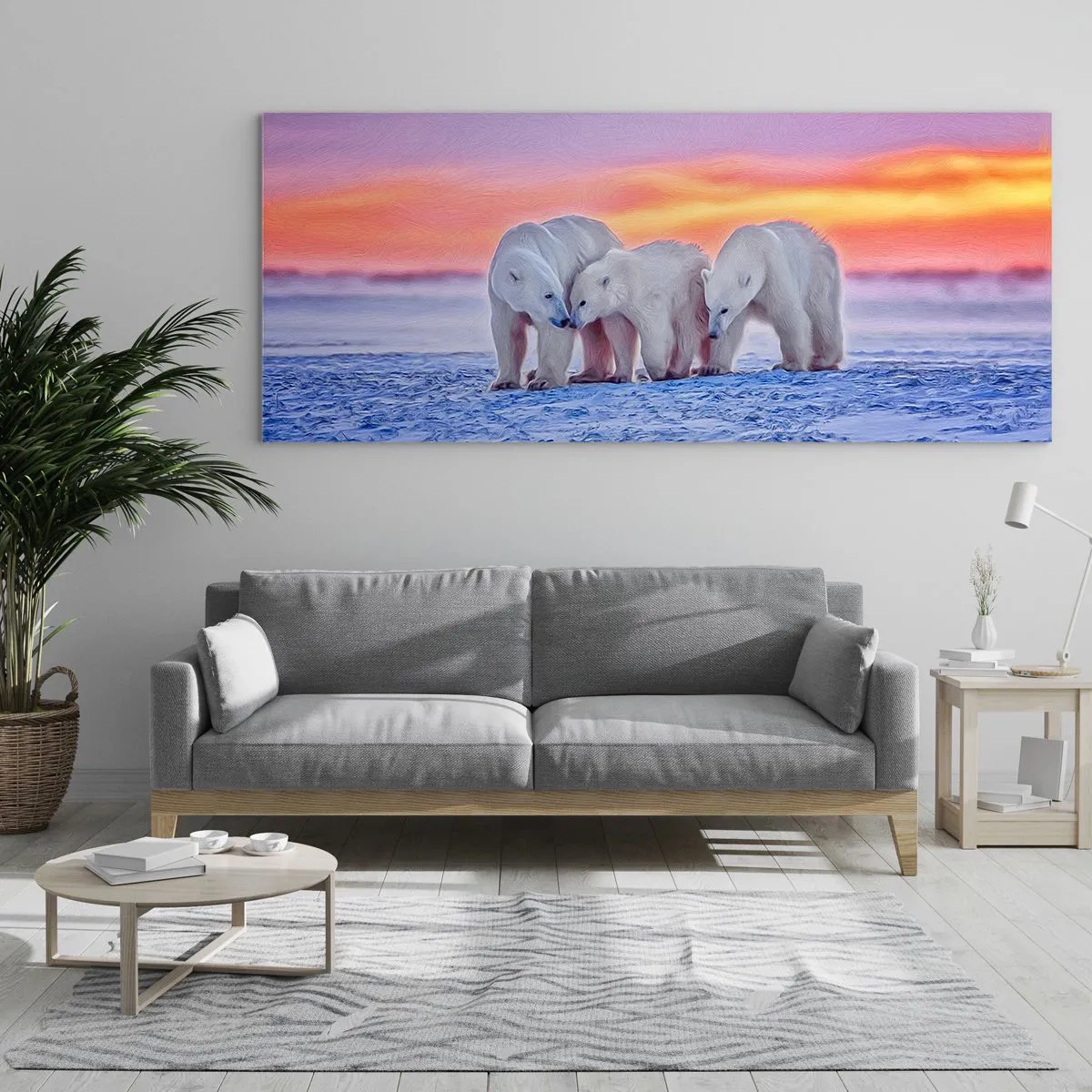 Tablou pe sticlă - Căldura familiei este suficientă - 160x50 cm