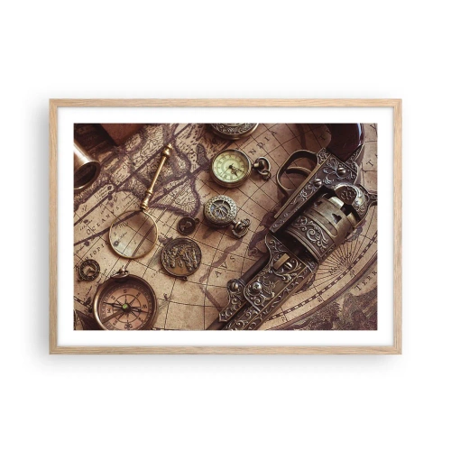Poster în ramă de stejar deschis - Sugestii de aventură - 70x50 cm