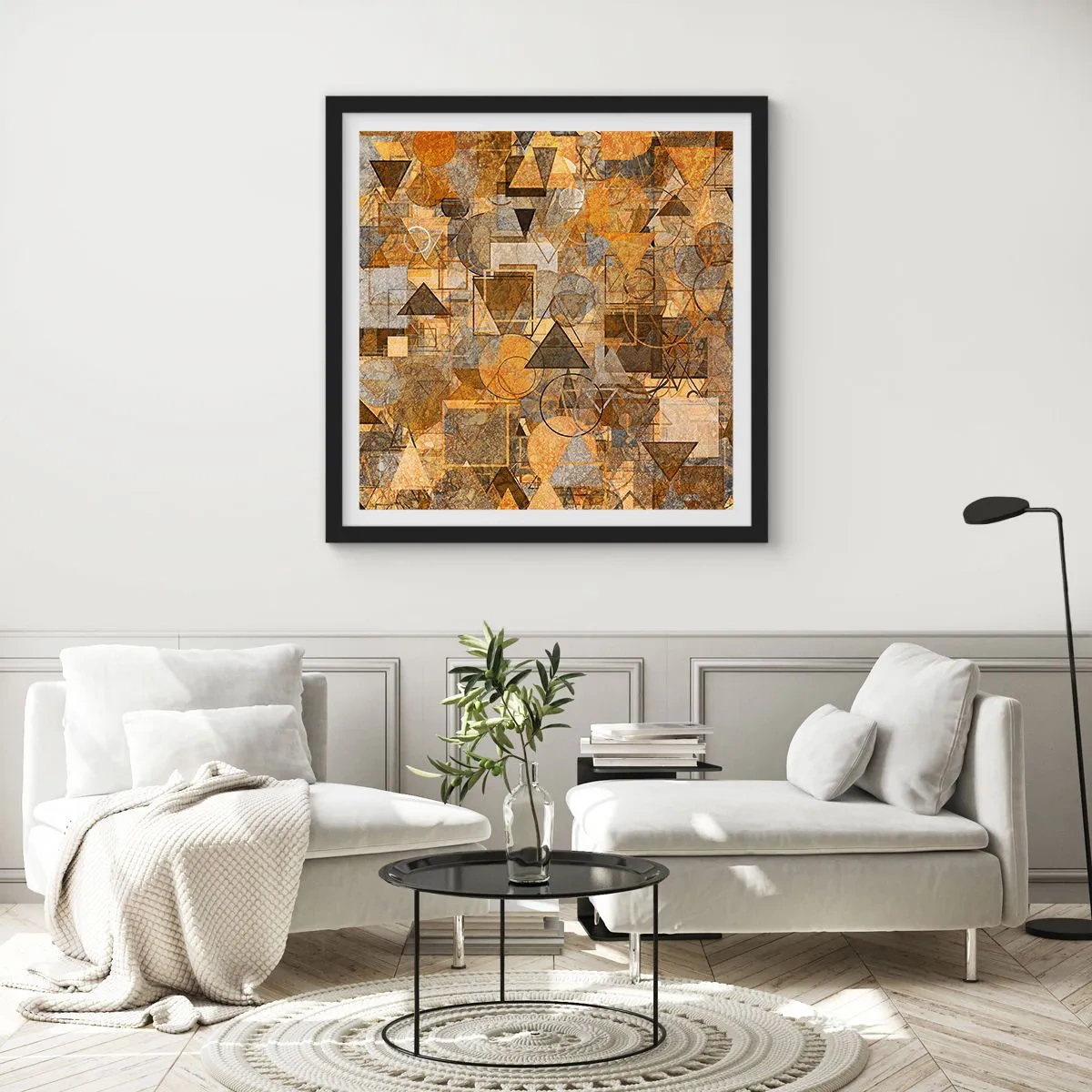 Poster în ramă neagră - Lumea băgată în formă - 30x30 cm