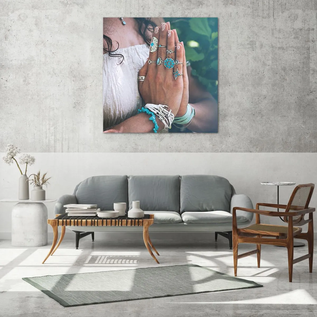 Tablou pe sticlă - Bine ați venit în centrul ființei - 70x70 cm