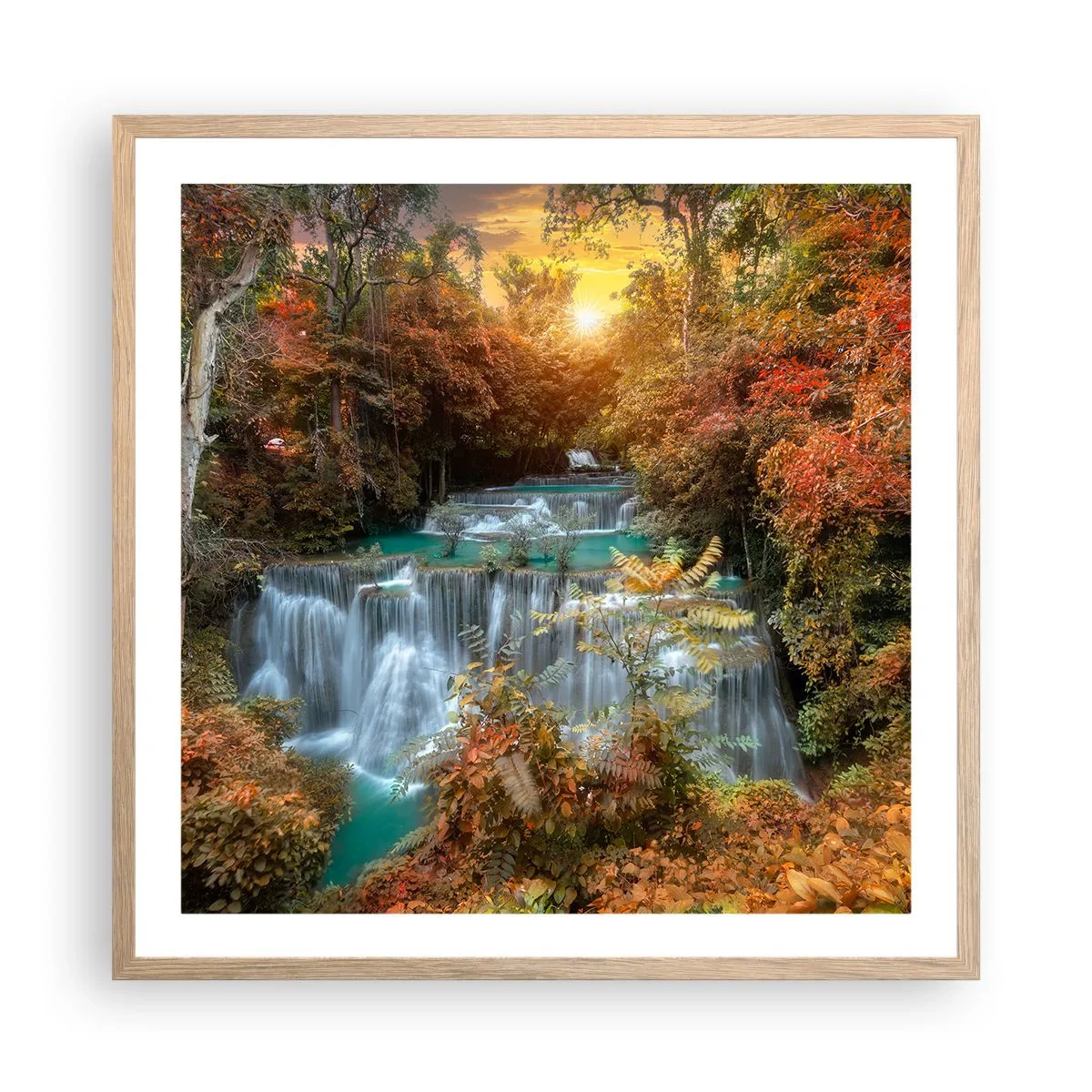 Poster în ramă de stejar deschis - Comoara ascunsă a pădurii - 60x60 cm