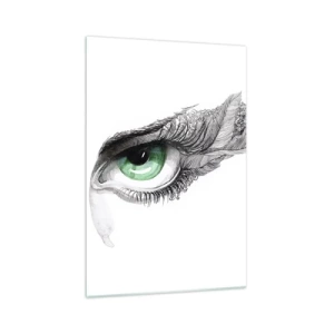 Tablou pe sticlă - Frumoasă și gata de atac - 70x100 cm