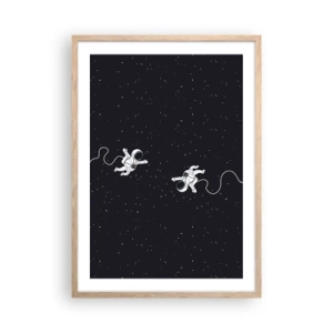 Poster în ramă de stejar deschis - Dansul spațial - 50x70 cm