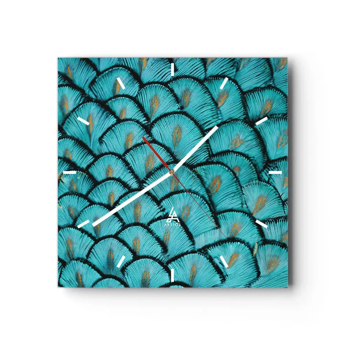 Ceas de perete - Ceas pe sticlă - Marea gală a penelor - 30x30 cm