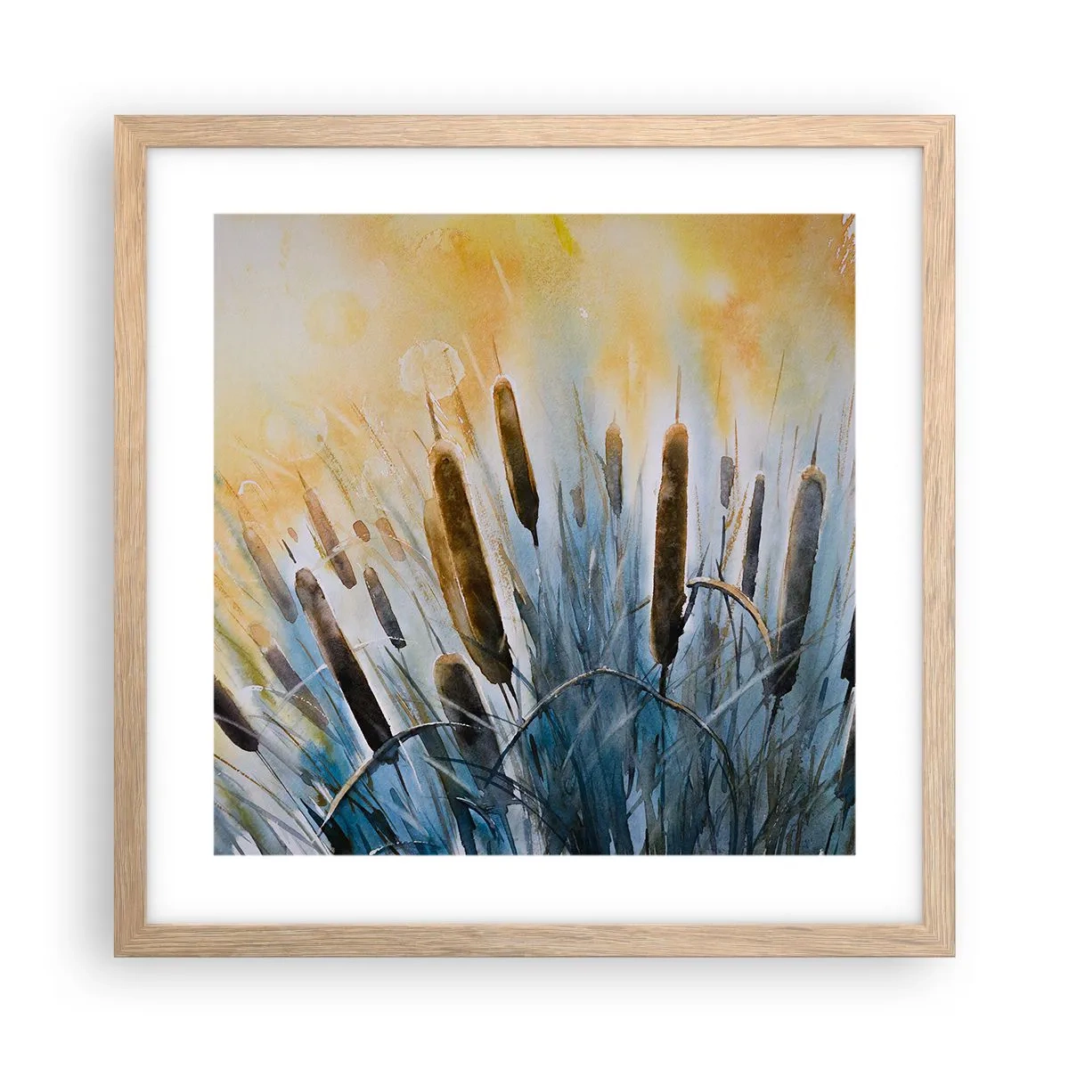 Poster în ramă de stejar deschis - Răcoarea apei, căldura soarelui - 40x40 cm