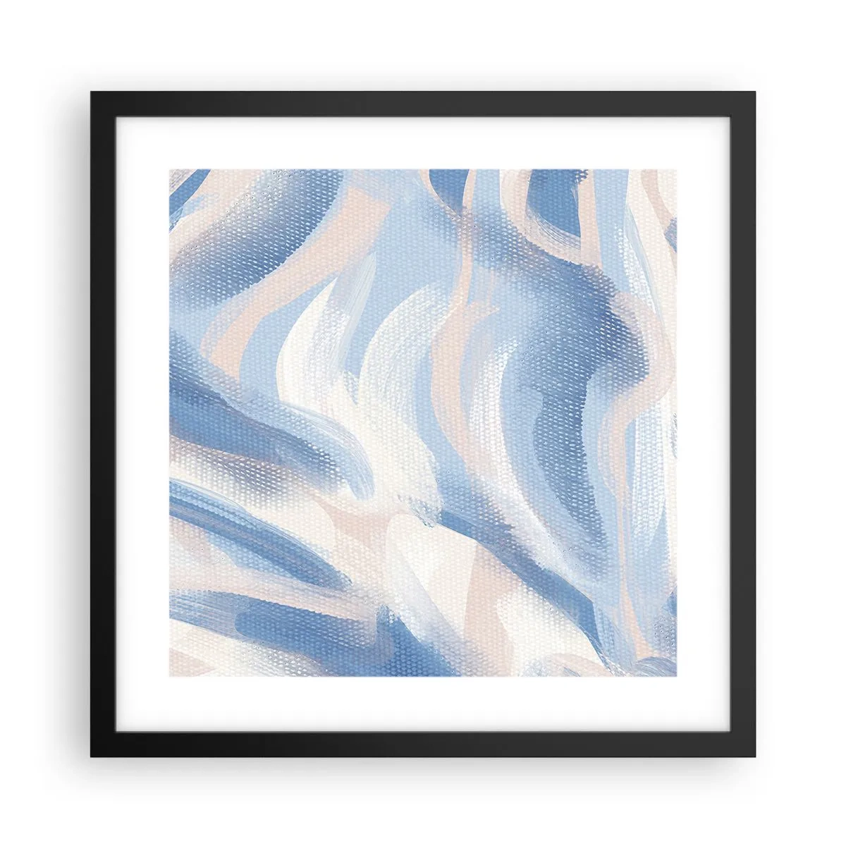 Poster în ramă neagră - Undele albastre - 40x40 cm