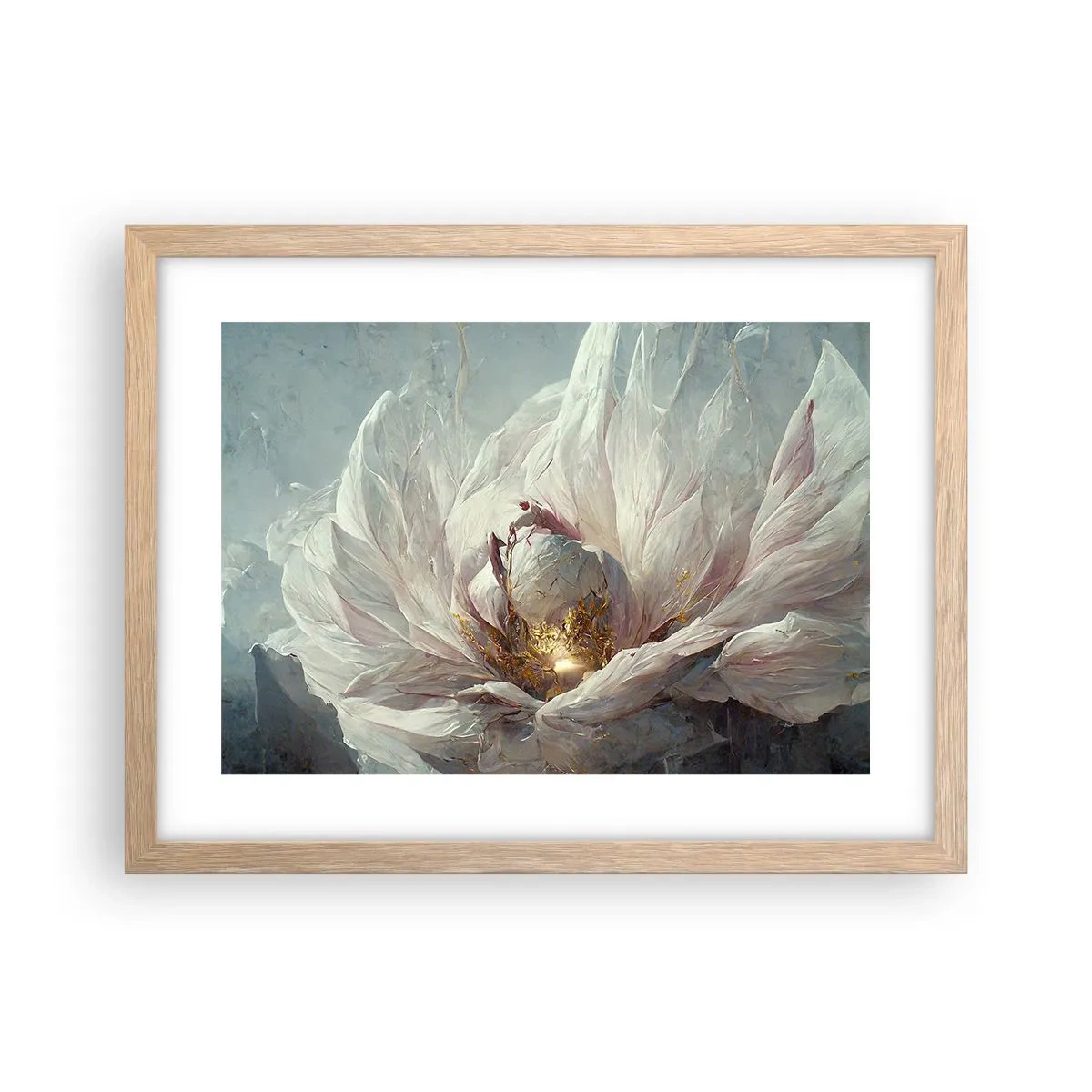 Poster în ramă de stejar deschis - Înflorește o dată la o sută de ani - 40x30 cm