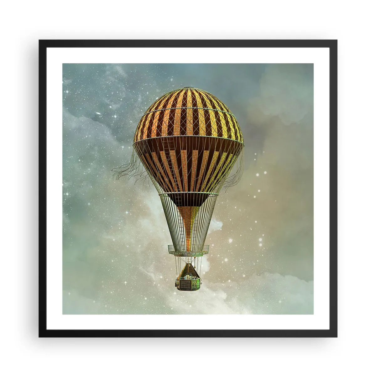 Poster în ramă neagră - Zboruri de pionierat - 60x60 cm