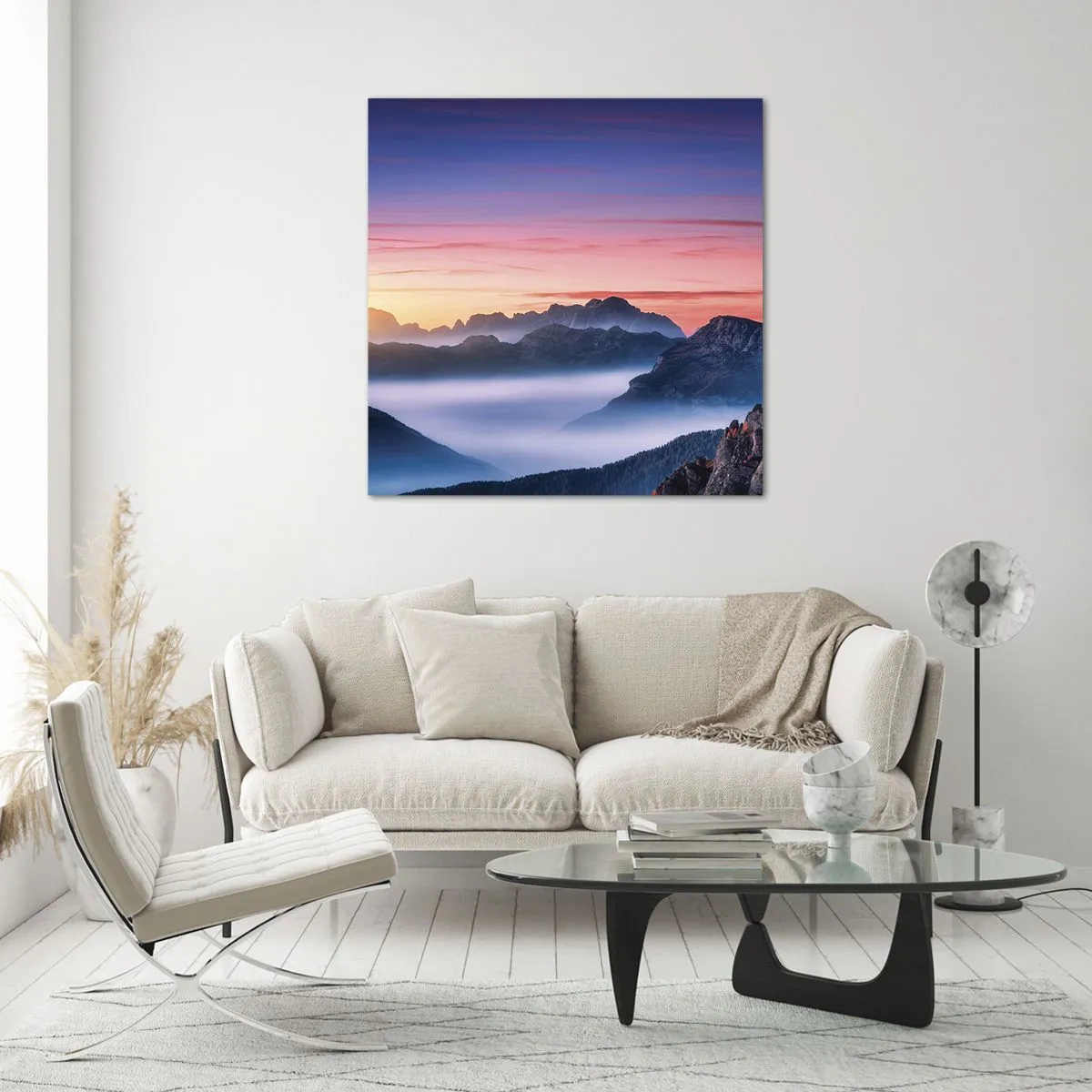 Tablou pe sticlă - Peste văi - 30x30 cm