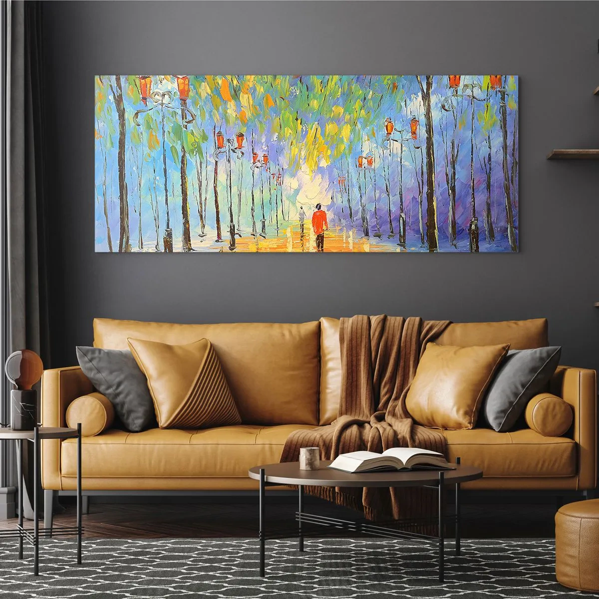 Tablou pe sticlă - Cântecul de noapte al ploii - 120x50 cm