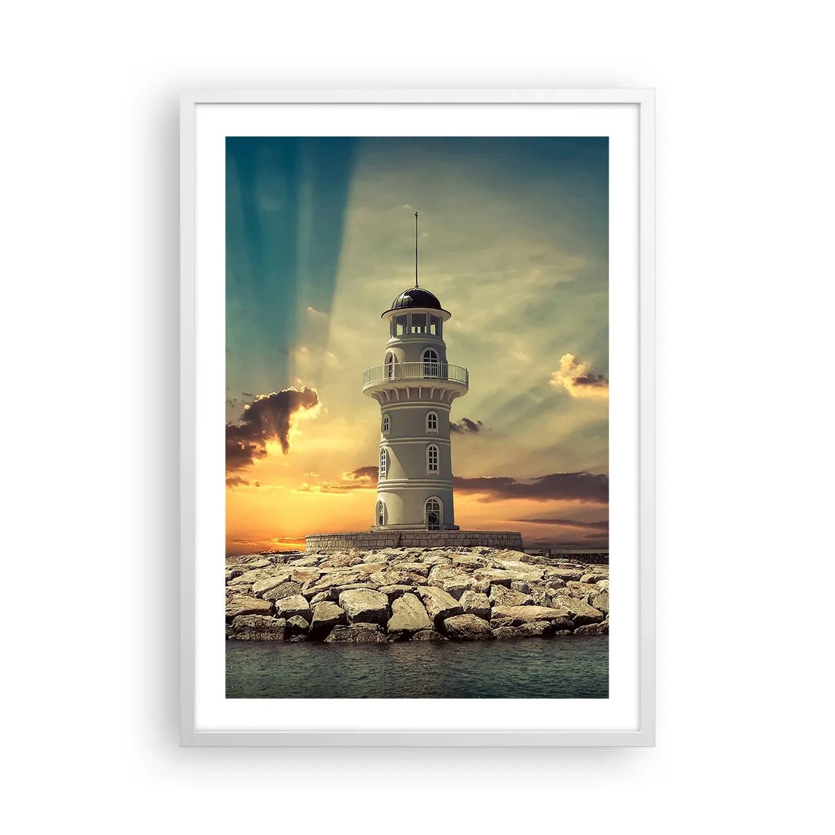 Poster în ramă albă - Lumină - Bunătate - Frumusețe - 50x70 cm