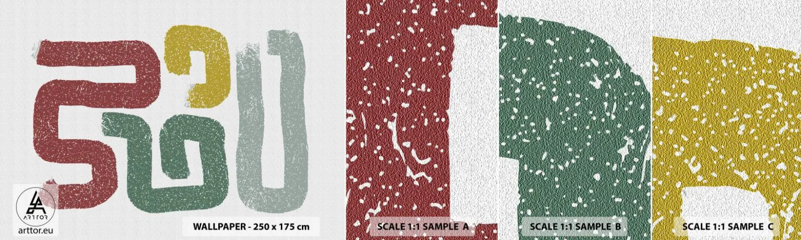 Mostră de Tapet Standard Eco - Într-o limbă necunoscută - Bucată, Minimalism, Se rostogolesc - 100x30 cm