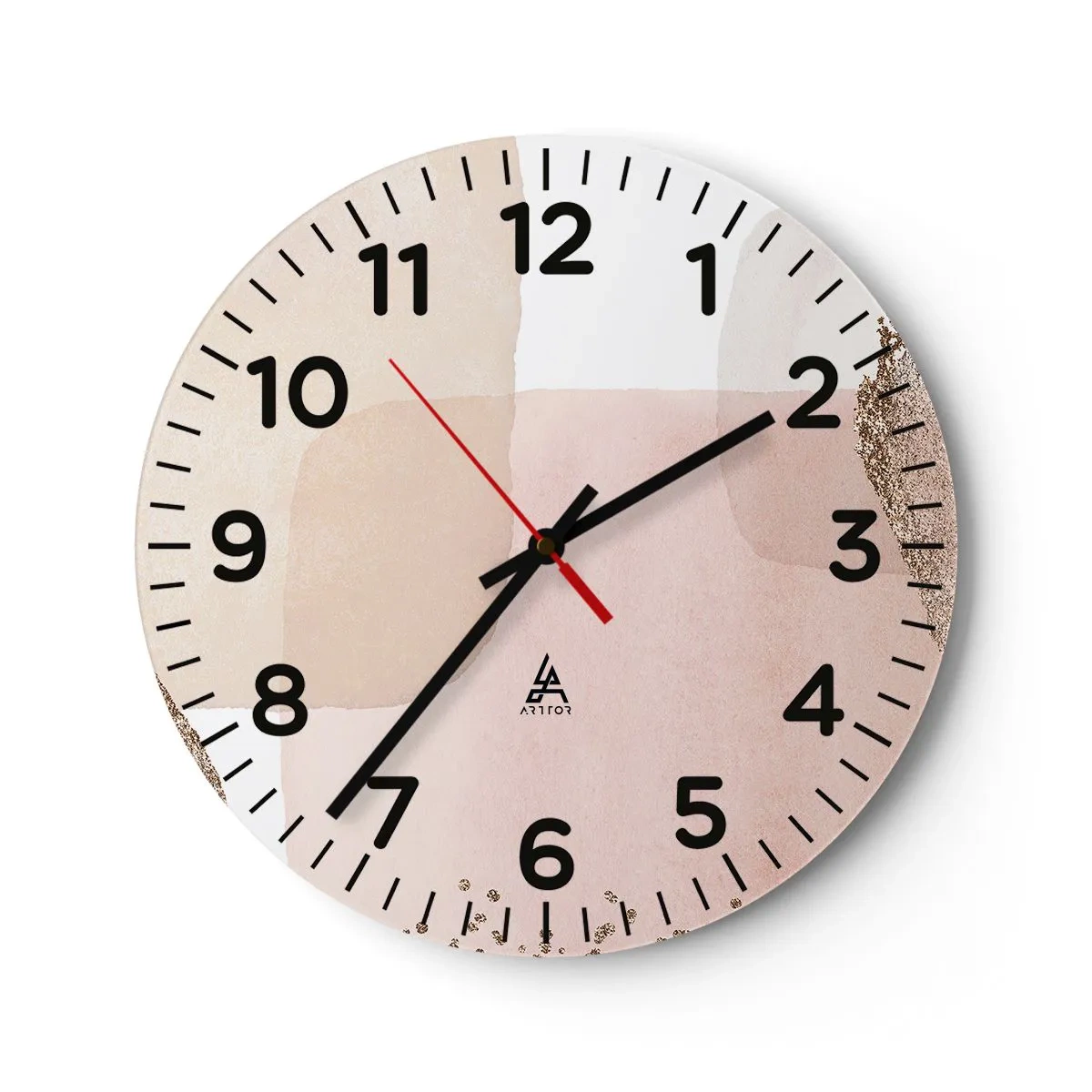 Ceas de perete - Ceas pe sticlă - O privire prin culoare - 30x30 cm